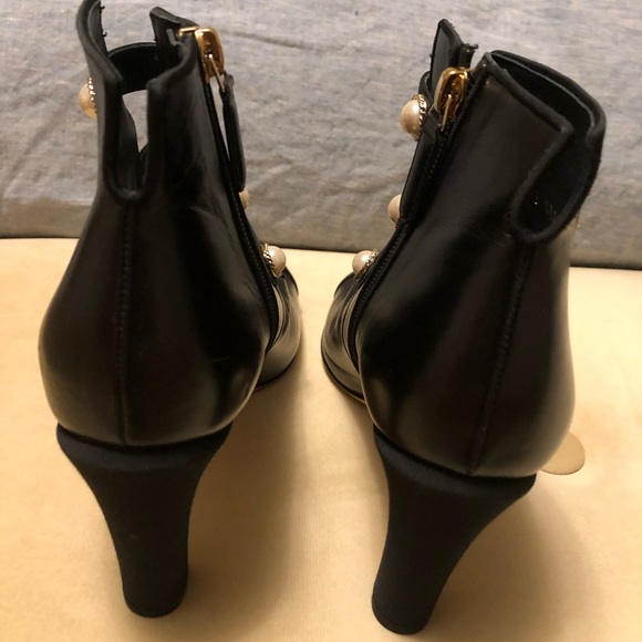 Chanel Leather Ankle Boots Cap Toe - Picture 3 of 14